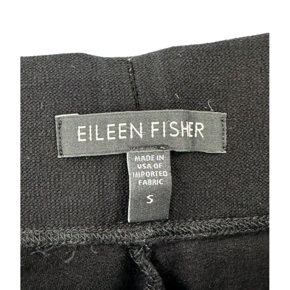 Eileen Fisher Pants Small Women's Black Casual Straight Elastic Crepe Pull On - Picture 5 of 7